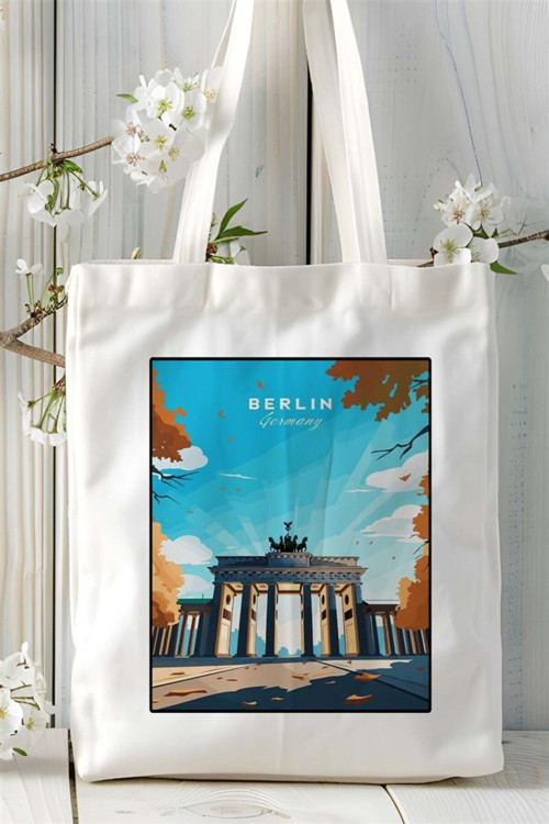 Art hedi̇ye berlin Baskılı Bez Çanta omuz çantası Kişiye Özel desen 3