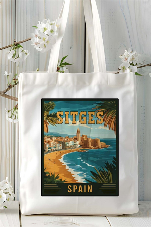 Art hedi̇ye sitges Baskılı Bez Çanta omuz çantası Kişiye Özel desen