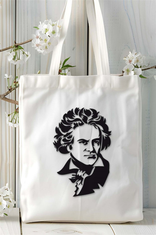 Art hedi̇ye Ludwigvan Beethoven Baskılı Bez çanta Kişiye Özel Model 1