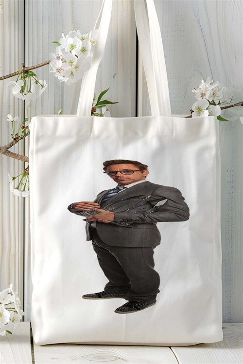 Art hedi̇ye Robert Downey Baskılı Bez çanta Kişiye Özel Model 2