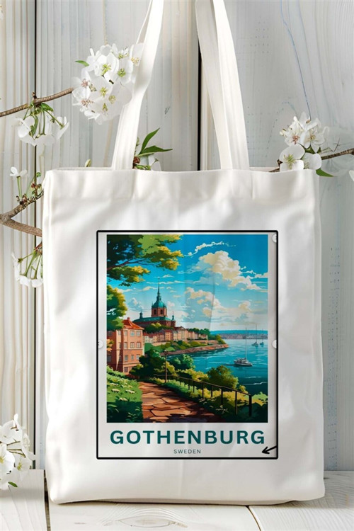 Art hedi̇ye gothenburg Baskılı Bez Çanta omuz çantası Kişiye Özel desen