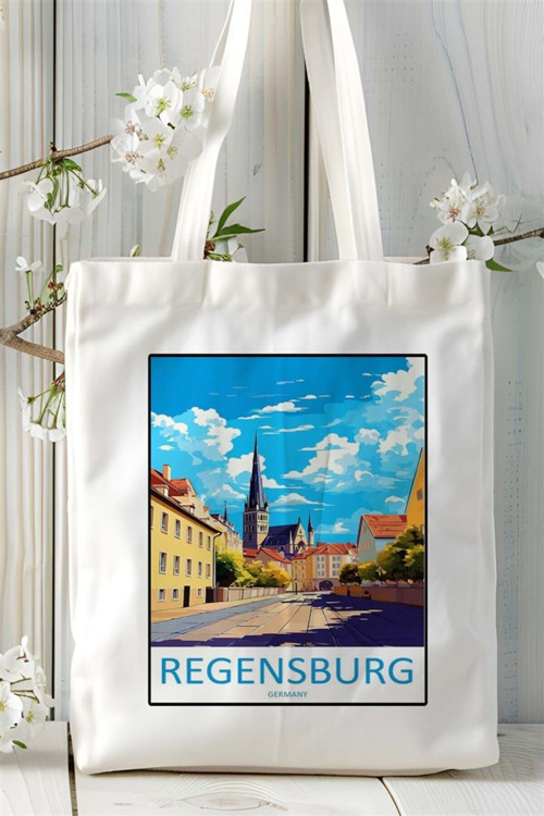 Art hedi̇ye regensburg Baskılı Bez Çanta omuz çantası Kişiye Özel desen