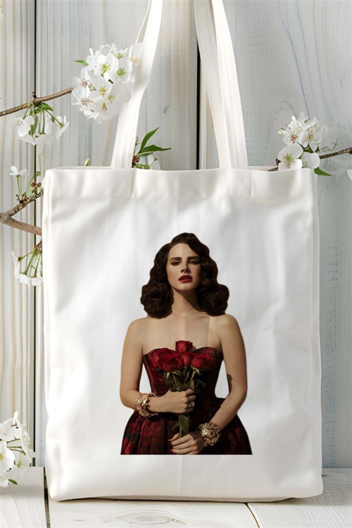 Art hedi̇ye lana del rey Baskılı Bez çanta Kişiye Özel Model 2