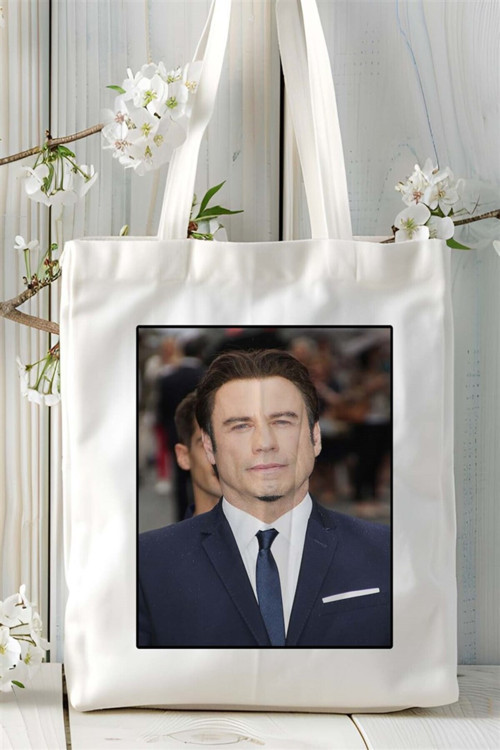 Art hedi̇ye John Travolta Baskılı Bez Çanta omuz çantası Kişiye Özel desen 1