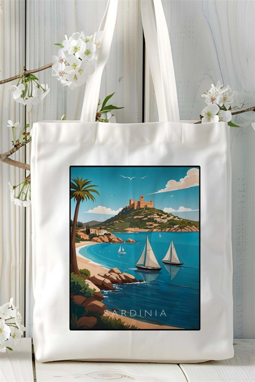 Art hedi̇ye sardinia Baskılı Bez Çanta omuz çantası Kişiye Özel desen