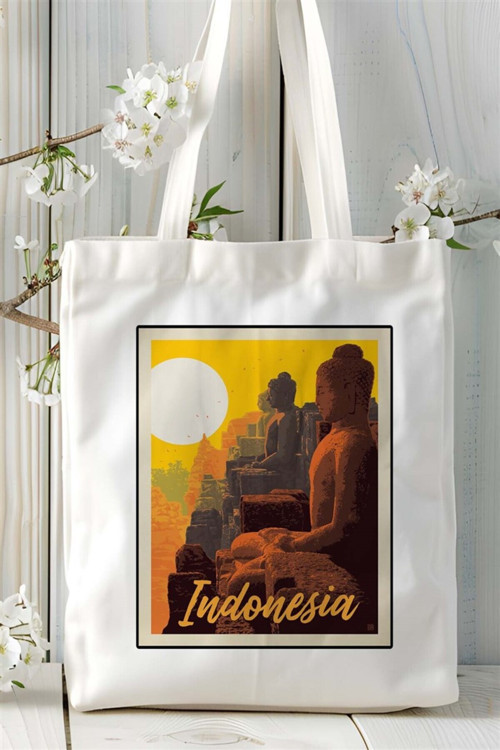 Art hedi̇ye indonesia Baskılı Bez Çanta omuz çantası Kişiye Özel desen