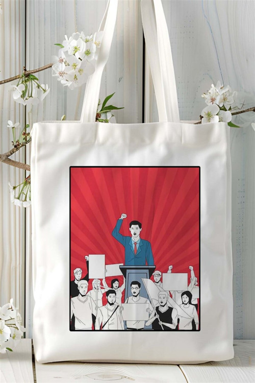 Art hedi̇ye siyaset Baskılı Bez Çanta omuz çantası Kişiye Özel desen 1