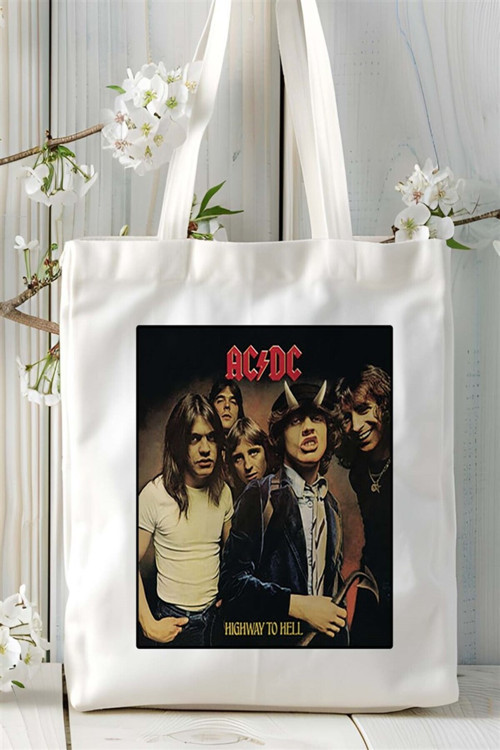 Art hedi̇ye acdc Baskılı Bez Çanta omuz çantası Kişiye Özel desen 1