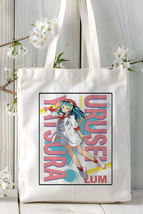 Art hedi̇ye Urusei Yatsura (2022) Baskılı bez omuz çantası kişiye özel model 4