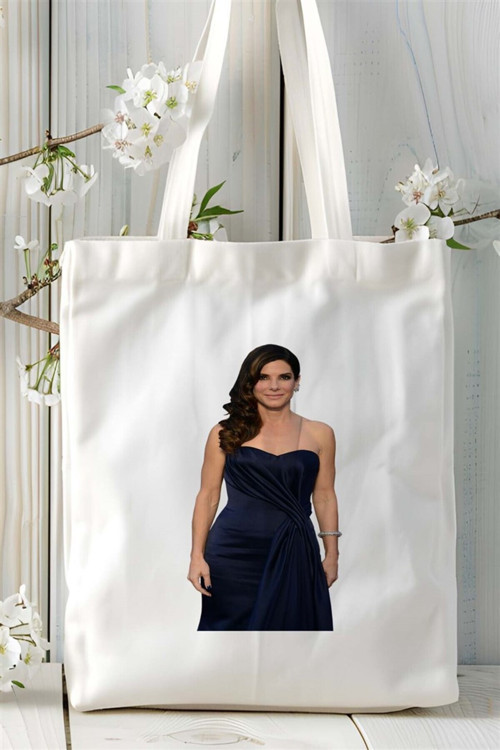 Art hedi̇ye Sandra Bullock Baskılı Bez çanta Kişiye Özel Model 1