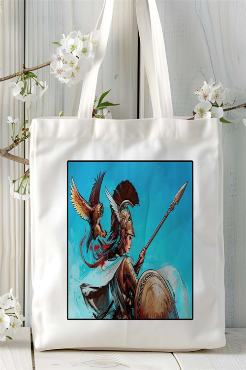 Art hedi̇ye athena Baskılı Bez Çanta omuz çantası Kişiye Özel desen 1