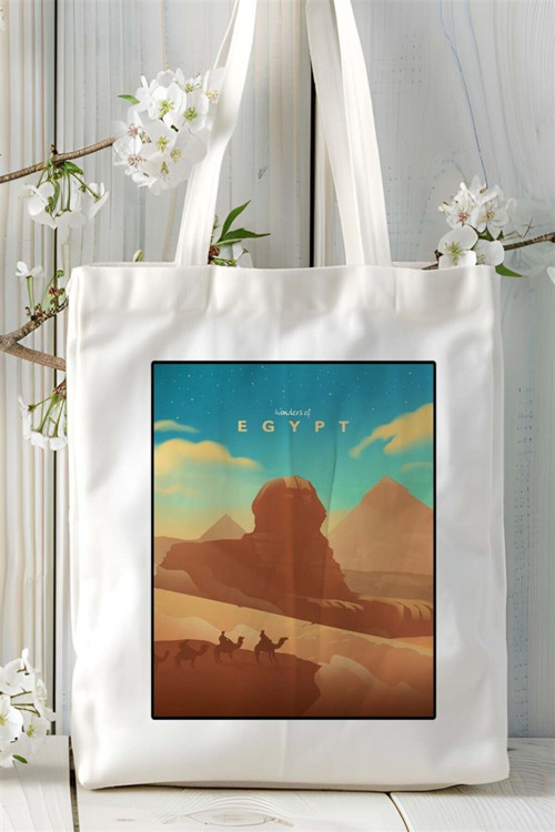 Art hedi̇ye egypt Baskılı Bez Çanta omuz çantası Kişiye Özel desen