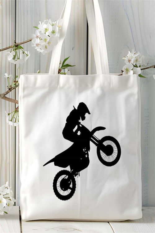 Art hedi̇ye motocross moto cross Baskılı Bez çanta Kişiye Özel Model 2