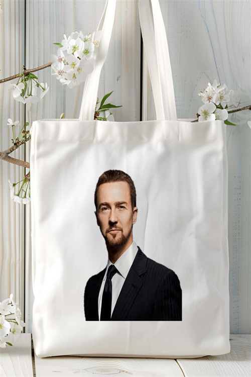 Art hedi̇ye Edward Norton Baskılı Bez çanta Kişiye Özel Model 2