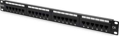 DIGITUS 1U 24port Cat6 Utp Bakır Patch Panel DN-91624U