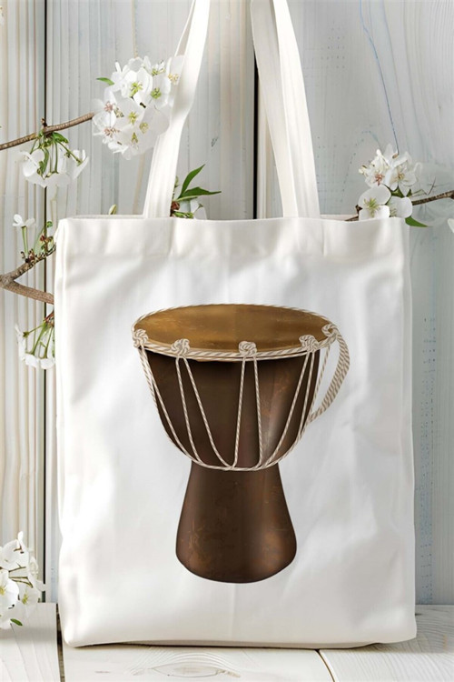 Art hedi̇ye darbuka Baskılı Bez çanta Kişiye Özel Model 2