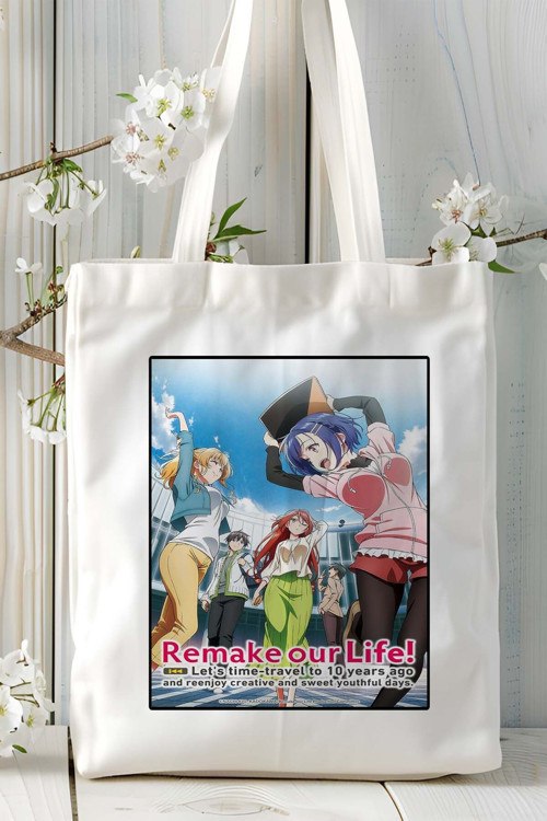 Art hedi̇ye Bokutachi no Remake Baskılı bez omuz çantası kişiye özel model 2