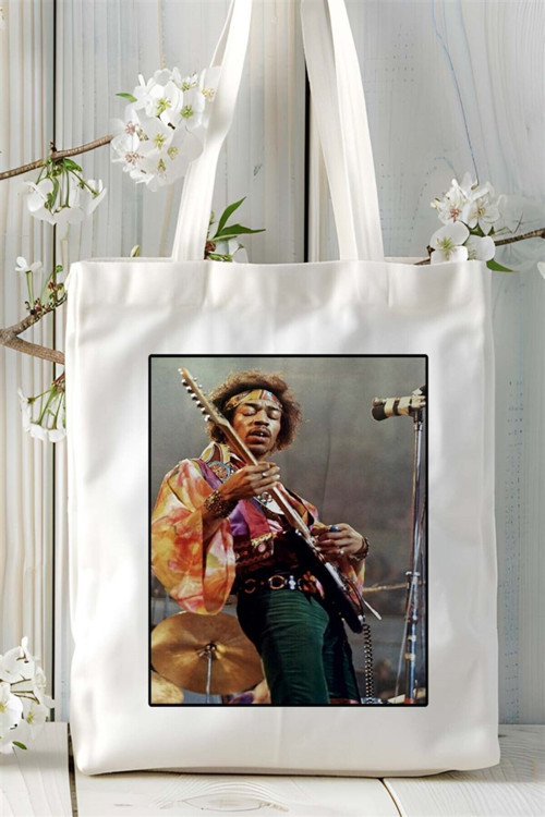Art hedi̇ye Jimi Hendrix Baskılı Bez Çanta omuz çantası Kişiye Özel desen 1