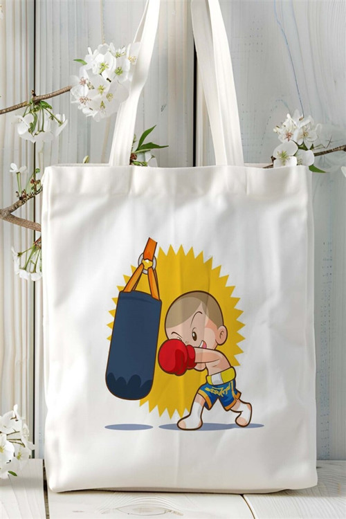 Art hedi̇ye boks Baskılı Bez çanta Kişiye Özel Model 6