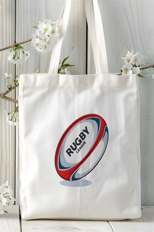 Art hedi̇ye rugby Baskılı Bez çanta Kişiye Özel Model 1