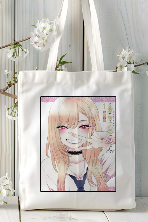 Art hedi̇ye Sono Bisque Doll wa Koi wo Suru Baskılı bez omuz çantası kişiye özel model 1