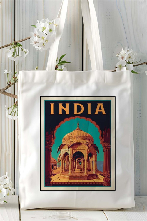Art hedi̇ye india Baskılı Bez Çanta omuz çantası Kişiye Özel desen