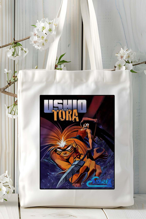 Art hedi̇ye Ushio and Tora Baskılı bez omuz çantası kişiye özel model 1