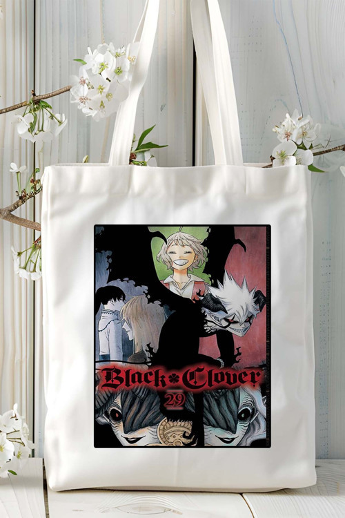 Art hedi̇ye Black Clover Baskılı bez omuz çantası kişiye özel model 3