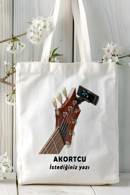 Art hedi̇ye akortçu Baskılı bez omuz çantası kişiye özel model 4