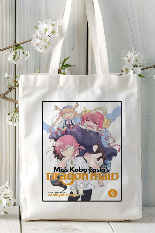 Art hedi̇ye Miss Kobayashi's Dragon Maid Baskılı bez omuz çantası kişiye özel model 2