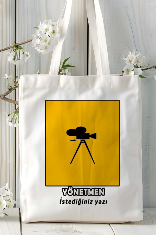 Art hedi̇ye yönetmen Baskılı bez omuz çantası kişiye özel model 1