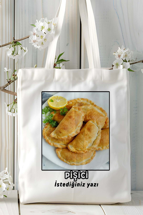Art hedi̇ye pişici Baskılı bez omuz çantası kişiye özel model 5