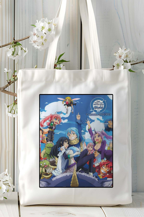 Art hedi̇ye Tensei shitara Slime Datta Ken Baskılı bez omuz çantası kişiye özel model 1