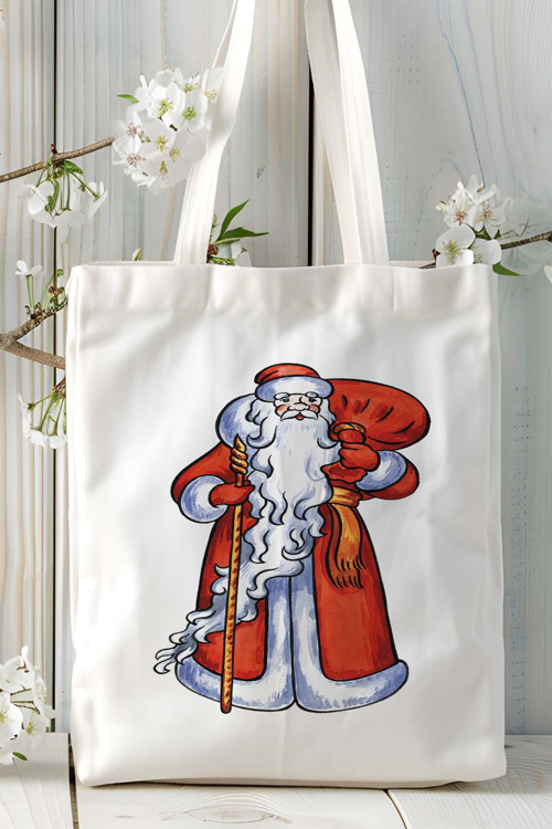 Art hedi̇ye Yılbaşı noel baba Baskılı bez Omuz Çantası Kişiye Özel model 6