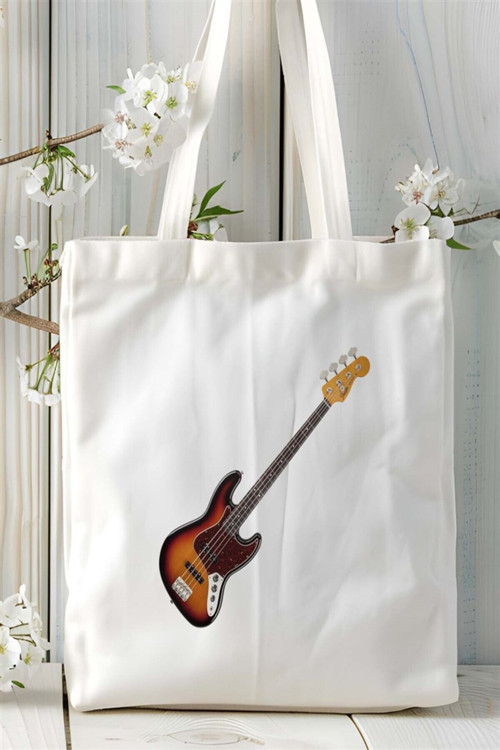 Art hedi̇ye jazz gitar Baskılı Bez çanta Kişiye Özel Model 1