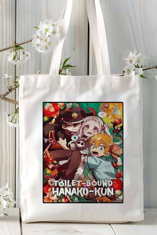 Art hedi̇ye Jibaku Shounen Hanako-kun Baskılı bez omuz çantası kişiye özel model 5