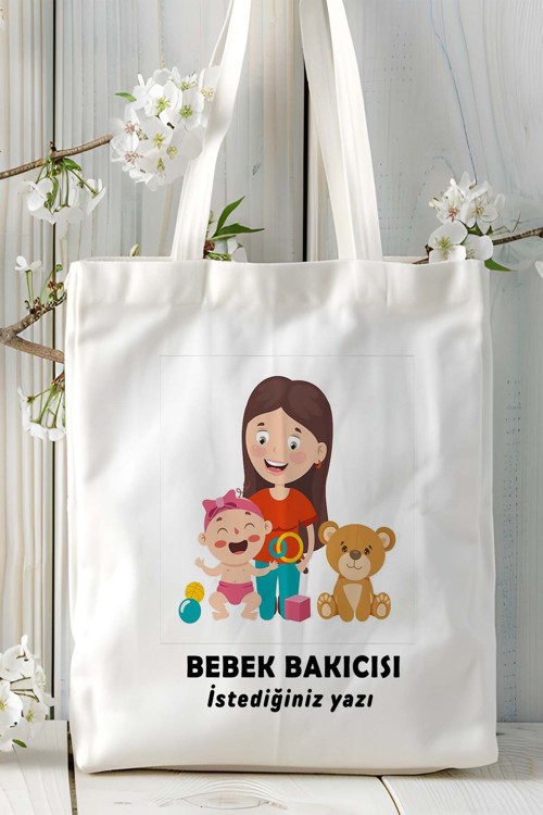 Art hedi̇ye bebek bakıcısı Baskılı bez omuz çantası kişiye özel model 28