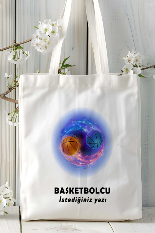 Art hedi̇ye basketbolcu basketbol basket Baskılı bez omuz çantası kişiye özel model 2