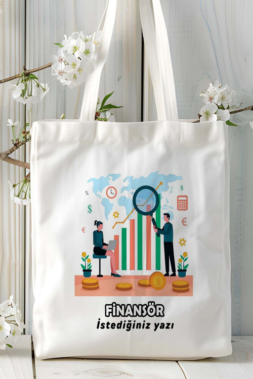 Art hedi̇ye finansör Baskılı bez omuz çantası kişiye özel model 9