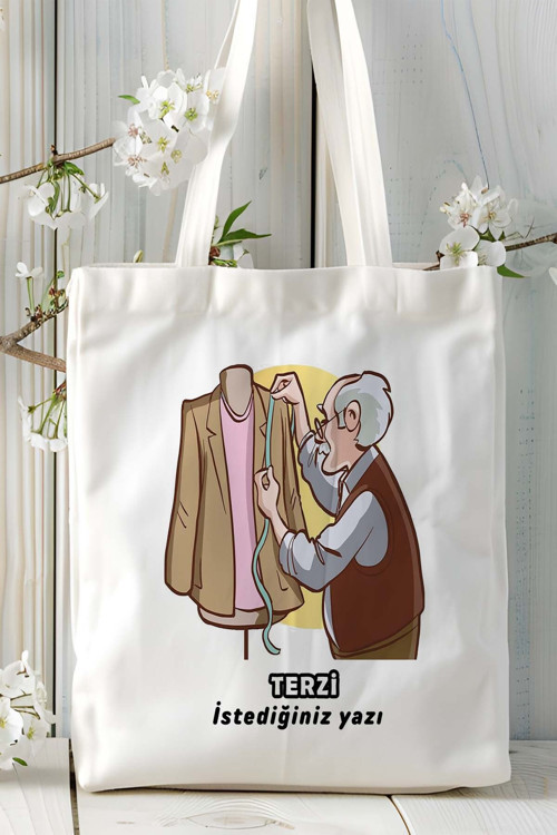 Art hedi̇ye terzi Baskılı bez omuz çantası kişiye özel model 3
