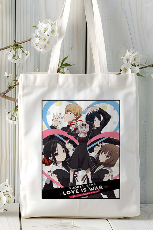 Art hedi̇ye Kaguya-sama: Love is War Baskılı bez omuz çantası kişiye özel model 1