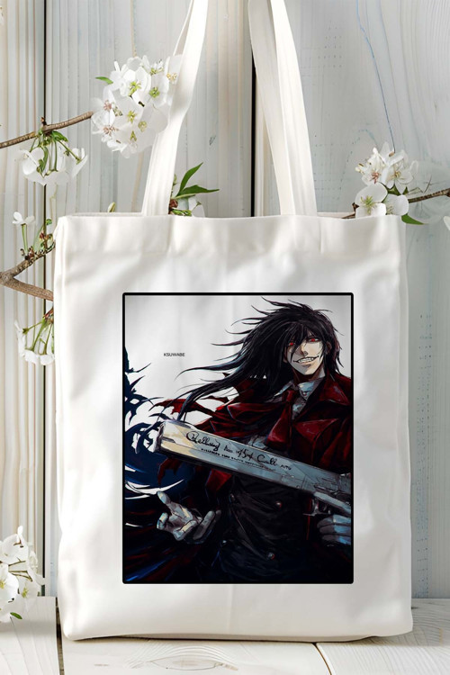 Art hedi̇ye Hellsing Baskılı bez omuz çantası kişiye özel model 4