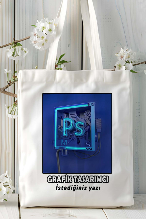 Art hedi̇ye grafik tasarımcı Baskılı bez omuz çantası kişiye özel model 8