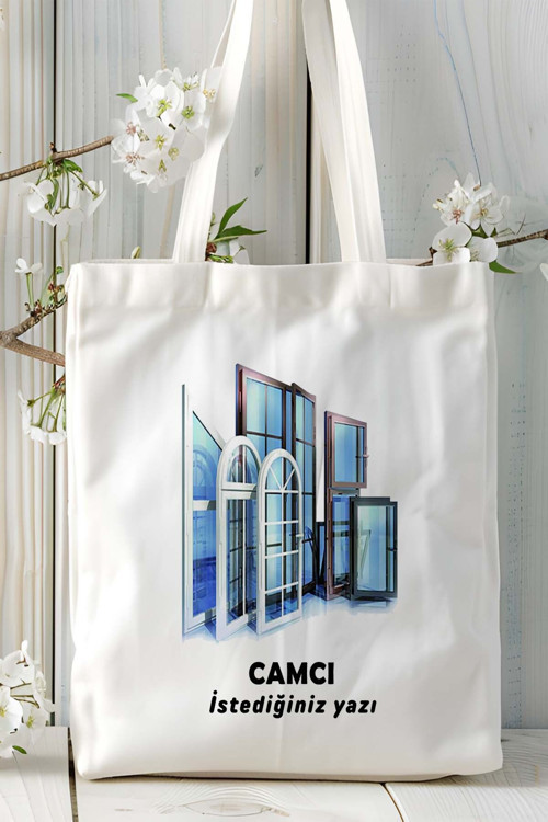 Art hedi̇ye camcı Baskılı bez omuz çantası kişiye özel model 8