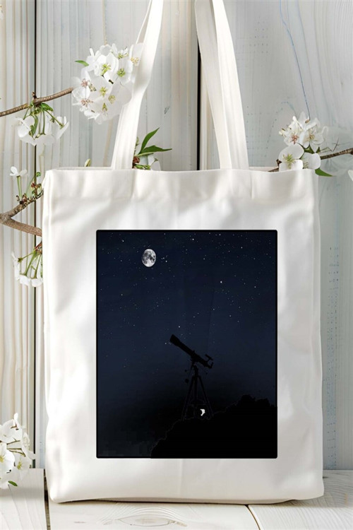 Art hedi̇ye astronomi Baskılı Bez Çanta omuz çantası Kişiye Özel desen 2