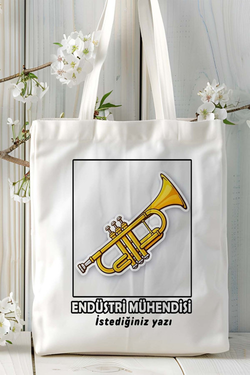 Art hedi̇ye endüstri mühendisi Baskılı bez omuz çantası kişiye özel model 7