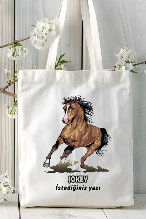 Art hedi̇ye jokey Baskılı bez omuz çantası kişiye özel model 5