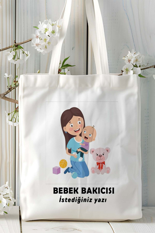 Art hedi̇ye bebek bakıcısı Baskılı bez omuz çantası kişiye özel model 22
