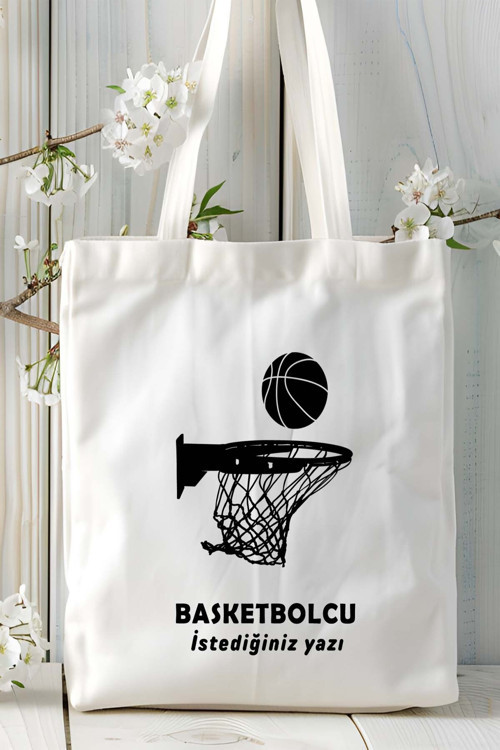 Art hedi̇ye basketbolcu basketbol basket Baskılı bez omuz çantası kişiye özel model 22