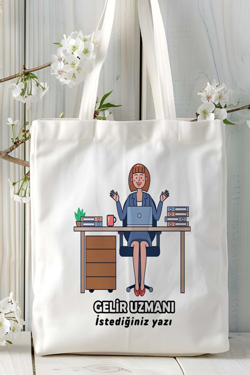 Art hedi̇ye gelir uzmanı Baskılı bez omuz çantası kişiye özel model 5